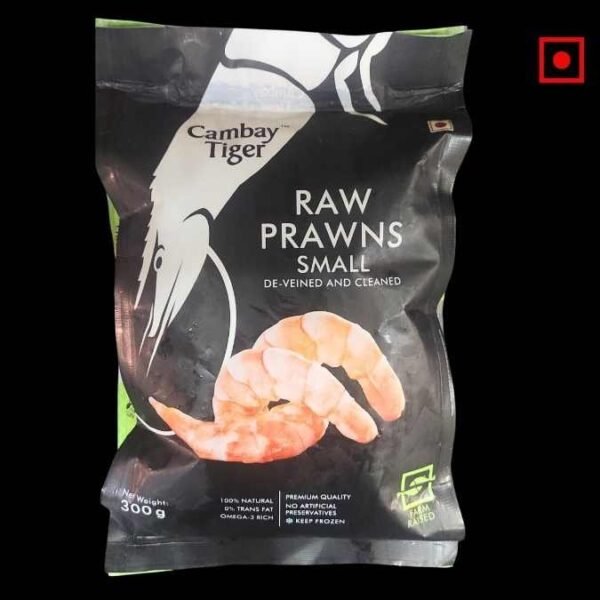 Cambay Tiger Small Raw Prawns, 300g